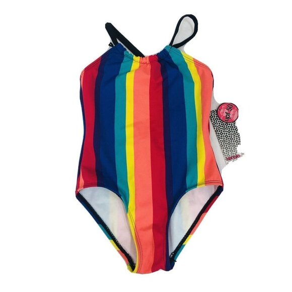 Kensie Girl Size 4 Striped One Piece Racer Back Swimsuit - Picture 1 of 5